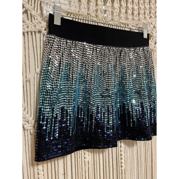NWT Free People Cascading Sequin Mini Skirt - Picture 2 of 7